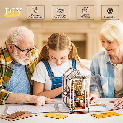 Book Nook Kit DIY Miniature Dolls House Kit 3D Wooden Puzzle Bookend Booknook Book