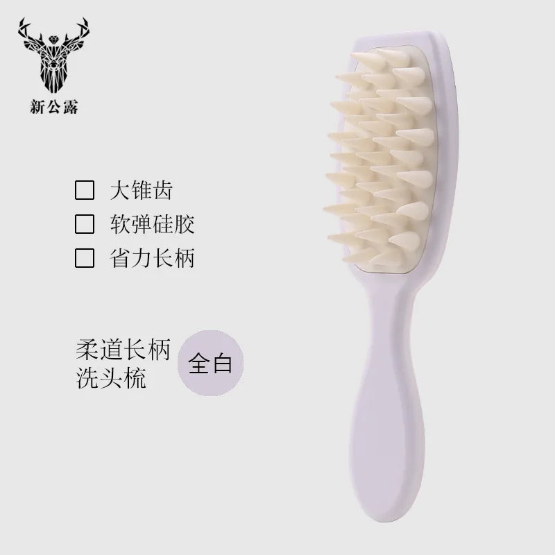 Silicone Shampoo Brush Head Scalp Massage Comb Clean The Scalp Thoroughly Body Massage Brush Bath Brush Salon Hairdressing Tool