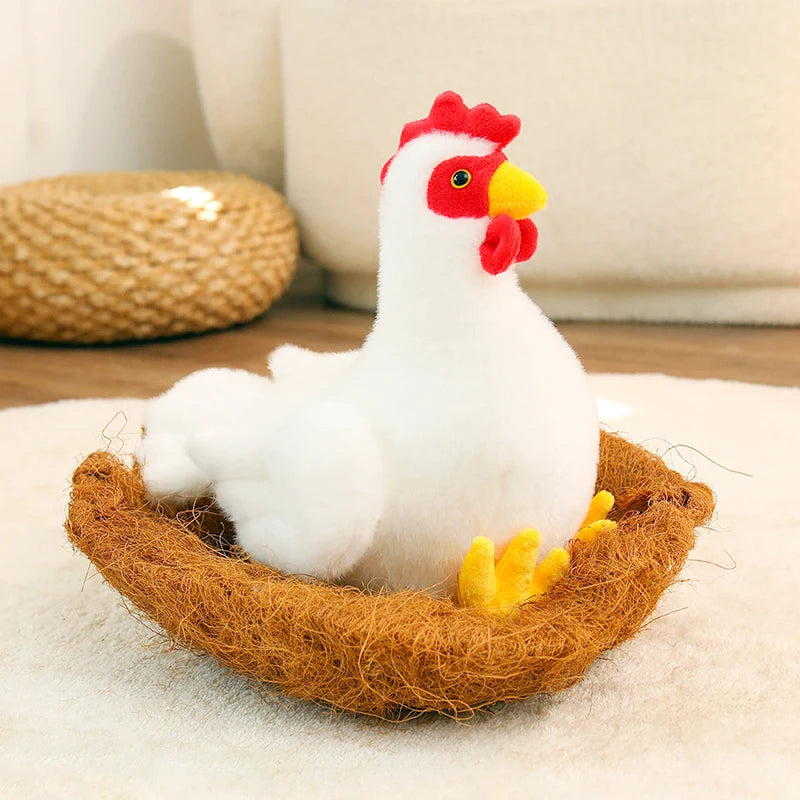 White Rooster Chicken Plush Stuffed Animal Soft Bird Decor