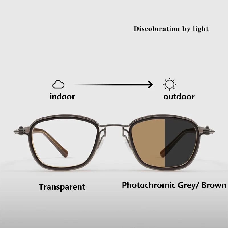 Vintage Square Titanium Acetate Eyeglasses Frame