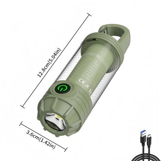 Rechargeable LED Camping Light Hanging Flashlight with 3 Light Modes SOS Emergency Portable Lantern