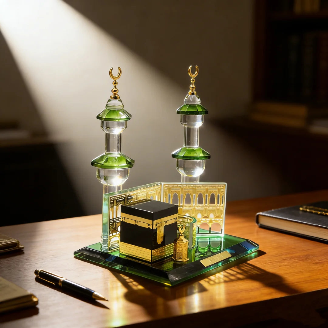 Islamic Table Decors Muslim Kaaba Model Kaaba Allah Crystal Figurines Muslim Decorations Islamic Souvenirs Festival Gift