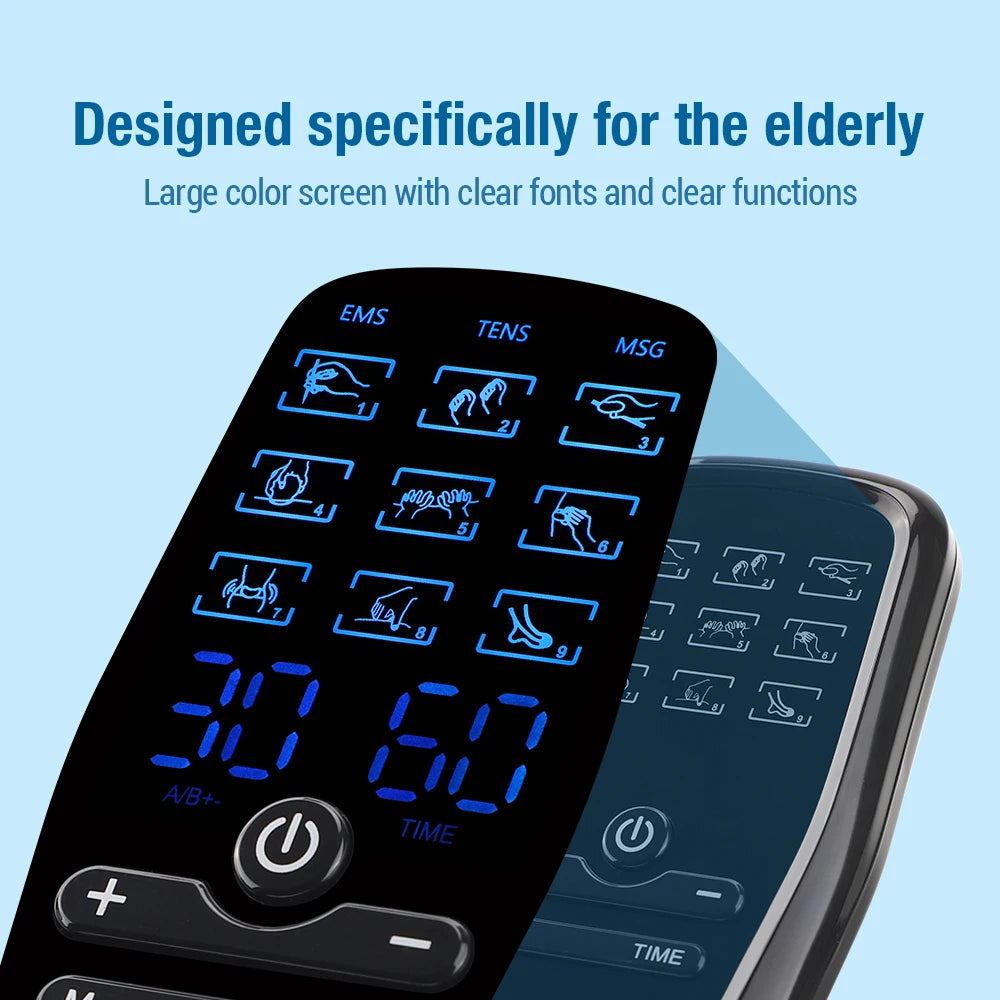 9 Mode Electric Tens Muscle Stimulator Ems Acupuncture Face Body Massager Digital Therapy Herald Massage Tool Electrostimulator