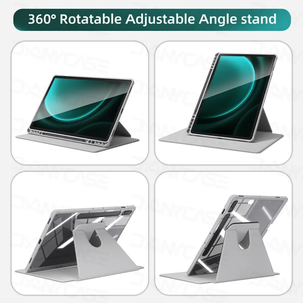 Case Fit Samsung Galaxy Tablet Case for S9 FE S6 lite Tab A9 A8 S7 S8 S9 and Plus FE Smart Auto Sleep Wake Function Acrylic Case