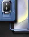 Bulit-in Ring Holder Case for Samsung Galaxy S24 with Tempered Glass Screen Protector Sliding Camera Cover Rugged Phone Case