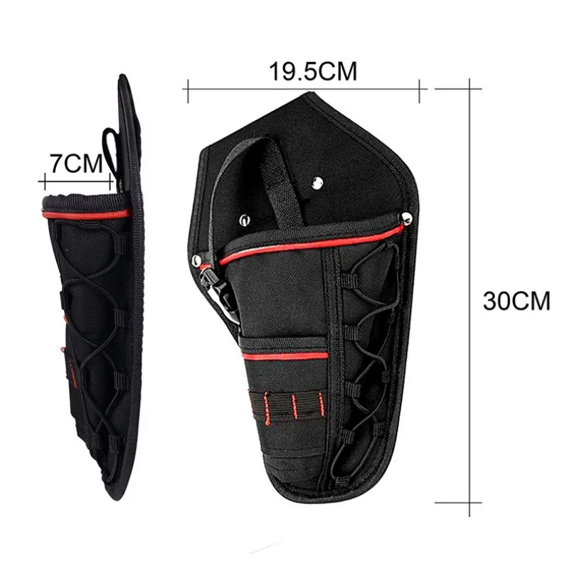 1Pcs Drill Holster W/Multiple Tool Loops and Angled Design To Evenly Balance Weight on Belt Portable Multifunctional Toolkit