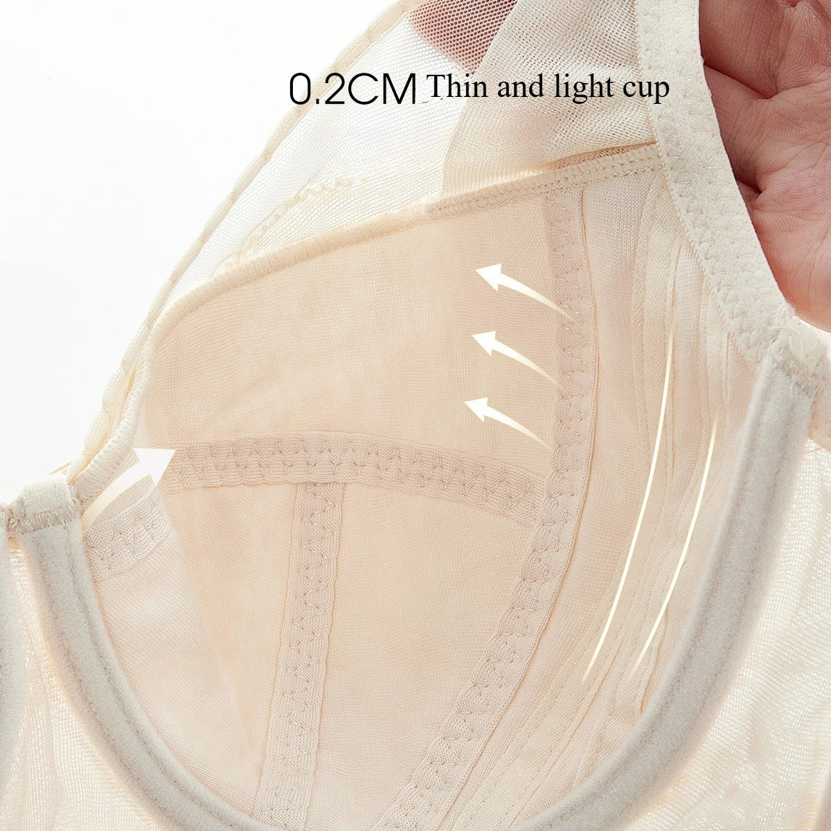 Womens Lace Thin Cup Push Up Underwire Bra