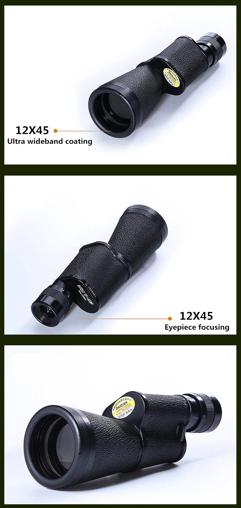 Metal 8X30 10X40 12X45 Military Monocular HD High Quality Portable Mini Telescope Captain Caribbean Pirates Spyglass Binoculars