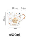 500ml Creative Glass Scale Handgrip Mug Breakfast Milk Coffee Couple Mug Home Tumbler Water Drinkware Fruit Juice Cups