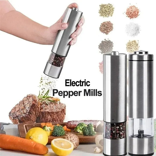 Kitchen Pepper Automatic Auto Grinder Stainless Steel Portable Black Pepper Mill Stainless Steel Spice Grinder