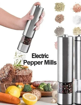 Kitchen Pepper Automatic Auto Grinder Stainless Steel Portable Black Pepper Mill Stainless Steel Spice Grinder