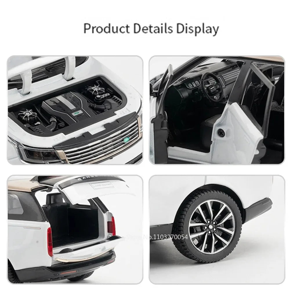 1:24 Land Rover Range Rover Defender Alloy Model Cullinan Diecast Car Toys Doors Opened Sound Light Vehices s Christmas Gifts