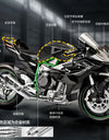 1:9 Kawasaki H2R With Spray Alloy Die Cast Motorcycle Model Toy Vehicle Collection Sound and Light Off Road Autocycle Toys Car