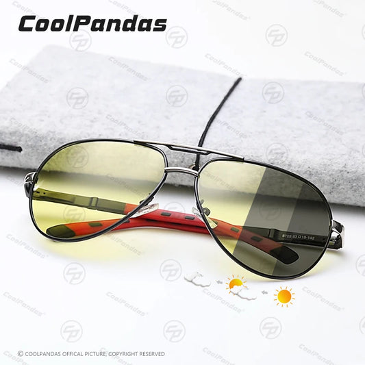 Intelligent Aviation Photochromic Polarized UV400 Day Night Driving Sunglasses for Men Women