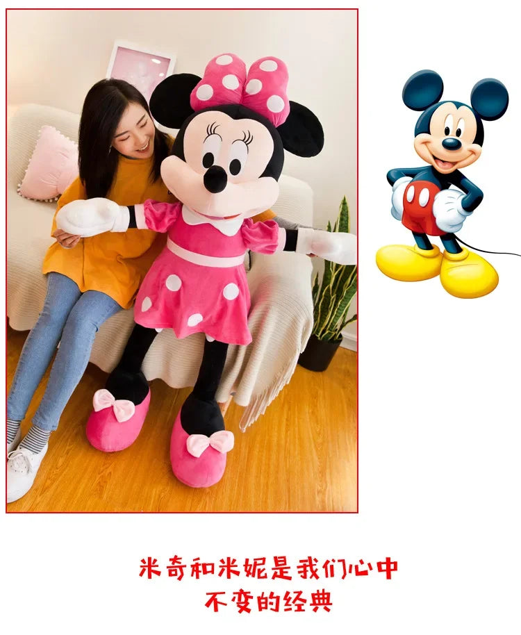 Disney 35/50cm Mickey Mouse Plush Toys Kawaii Anime Mickey Minnie Stuffed Plushies Models Decoration Doll for  Birthday Gift
