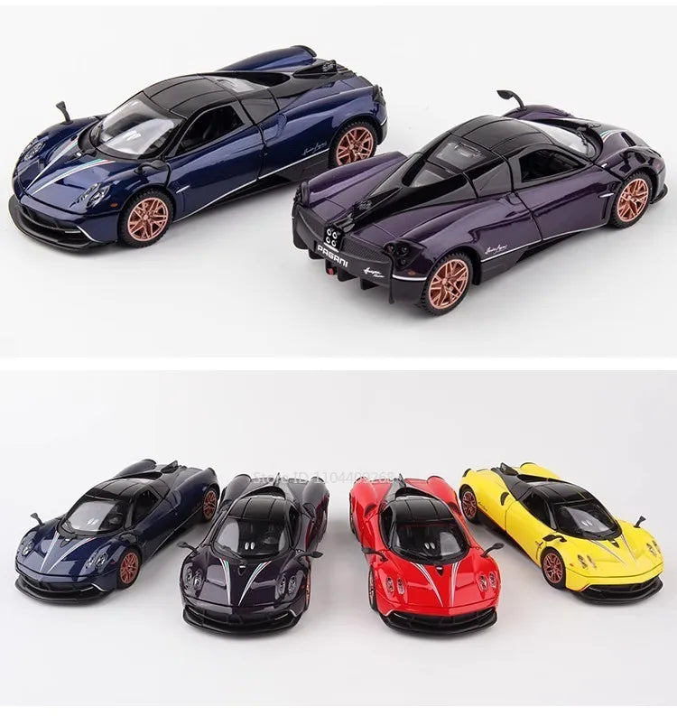 1:32 Scale Pagani Dinastia Huayra BC Car Model Toy Sound Light Gull Wing Door Alloy Diecast Supercar Models Boys Gifts