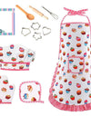 Apron for Little Girls 4/11Pcs Kids Kitchen Cooking Baking Pretend Play Set Simulation Pink Chef Baking Tool Play House Toys