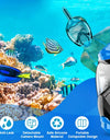 Full Face Snorkel Mask with Latest Dry Top Breathing System Detachable Camera Mount for Adults Panoramic View Anti-Leak Anti-Fog