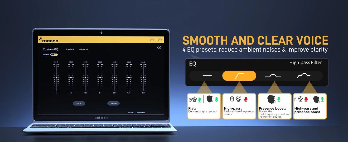 PD100X Dynamic Microphone Software Noise Reduction Included RGB gaming mic Enhances gaming experience Ideal for recording