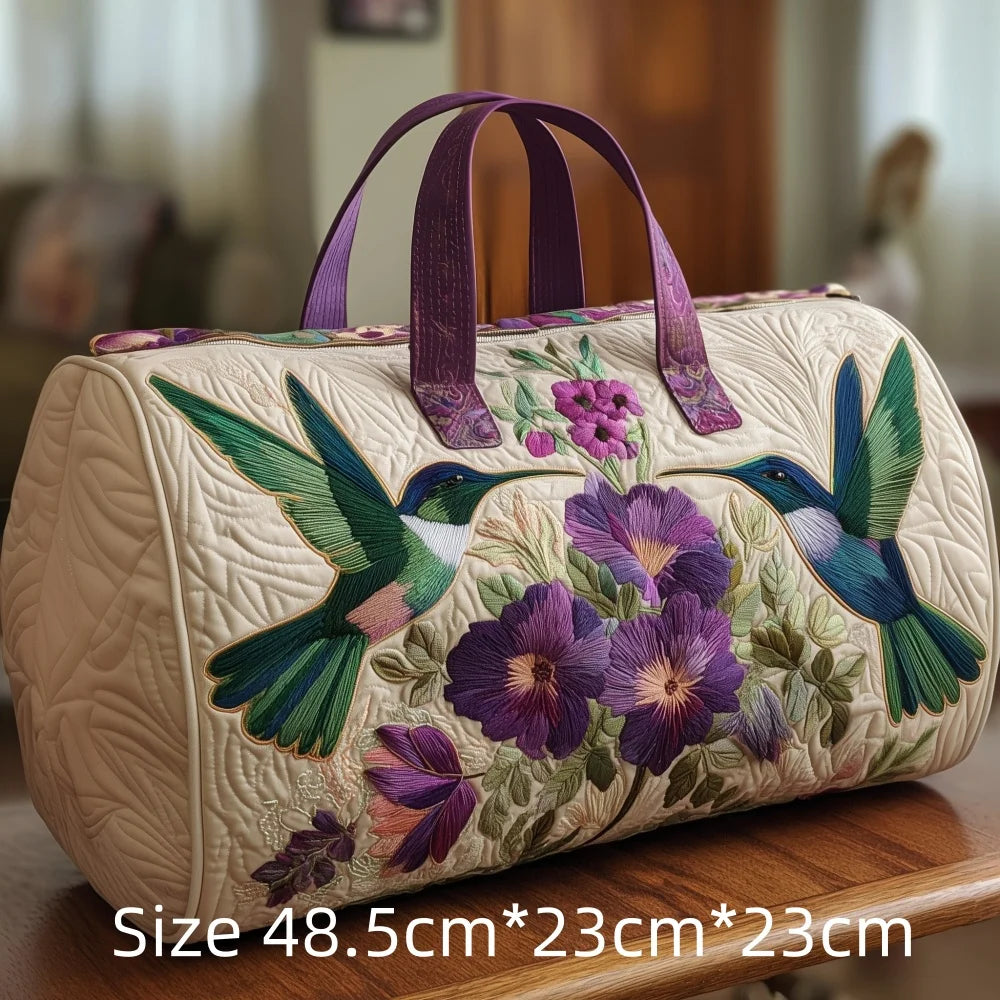 Trending Vintage 3D Quilted Travel Bag Cardinal Bird Floral Printed  Durable Weekend Gym Trip Beach Bag Carry on Tote for Women