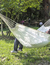 Super Comfortable Canvas Hammock Chair Durable Indoor/Outdoor Swing Seat for Garden, Patio, Camping, Home Leisure