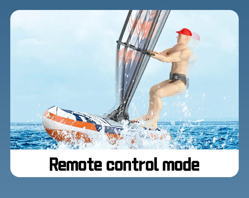 Rc Boat Sailboat Yachting Kayaking Remote Control Sailing Rowing Boat Paddling Summer Pool Waterproof Water Competition Toy