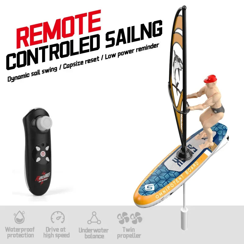 Rc Boat Sailboat Yachting Kayaking Remote Control Sailing Rowing Boat Paddling Summer Pool Waterproof Water Competition Toy