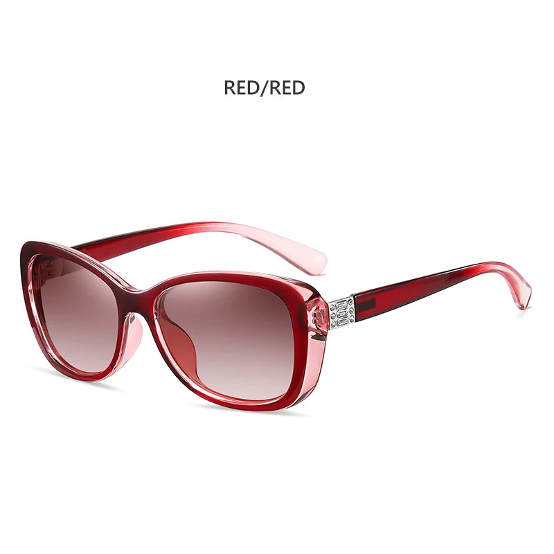 Diamond Gradient Polarized UV400 Square Sunglasses for Women Driving Travel Glasses
