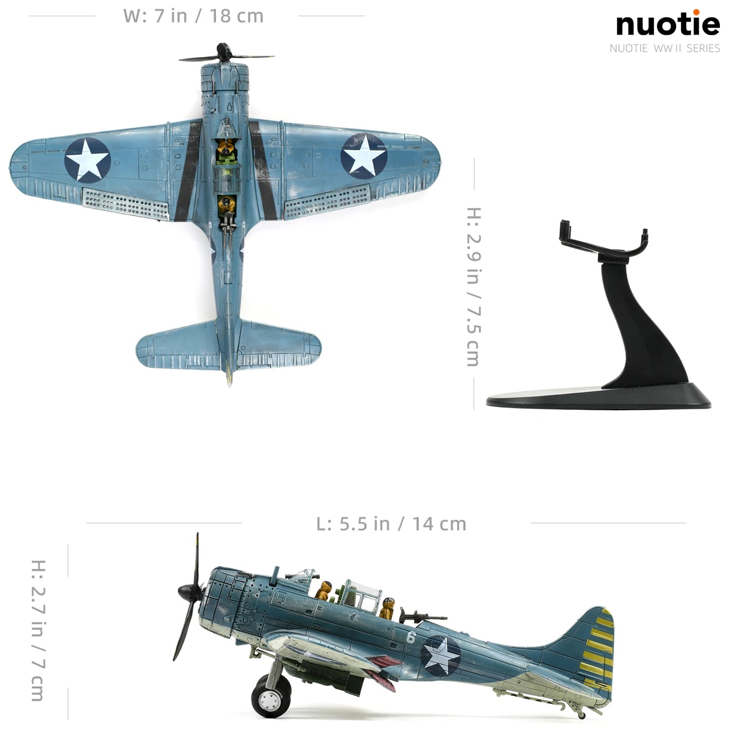 1/72 Douglas SBD-2 Dauntless Midway Diecast Dive Bomber Model