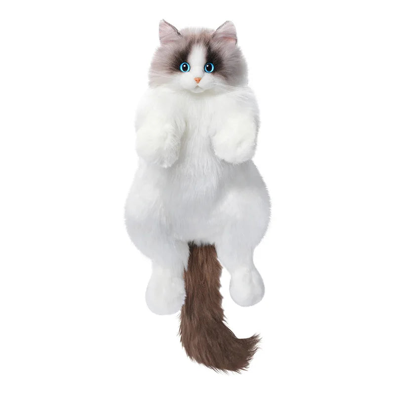Realistic Cat Plush Backpack Soft Shoulder Bag