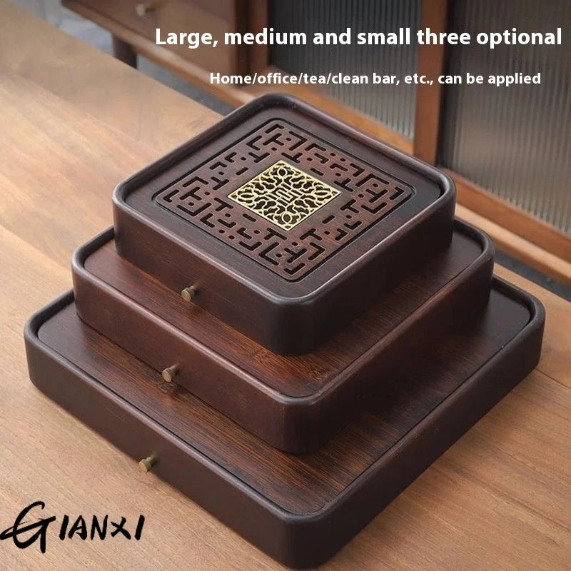 Home And Kitchen Tea Tray Portable Dishes For Tea Ta Kawi Bamboo Rectangle Wooden Tray For Chaban Tea Table Serving Trays