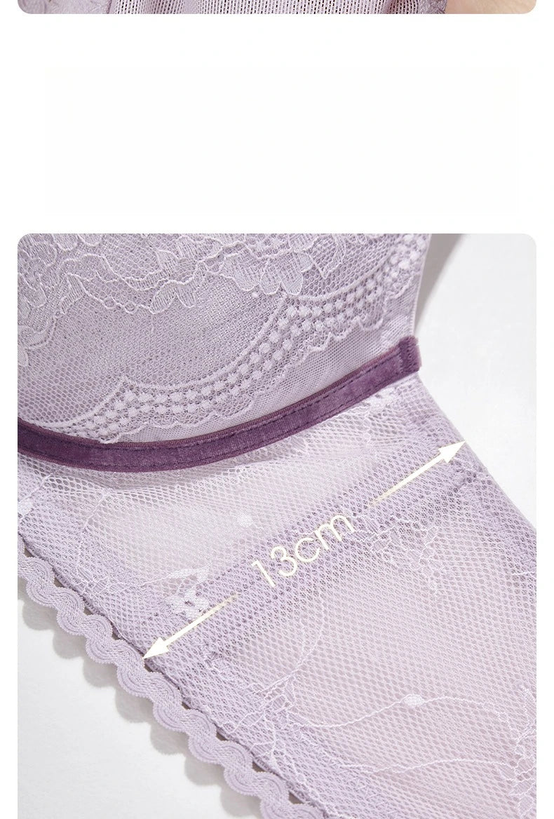 Womens Lace Thin Cup Push Up Underwire Bra