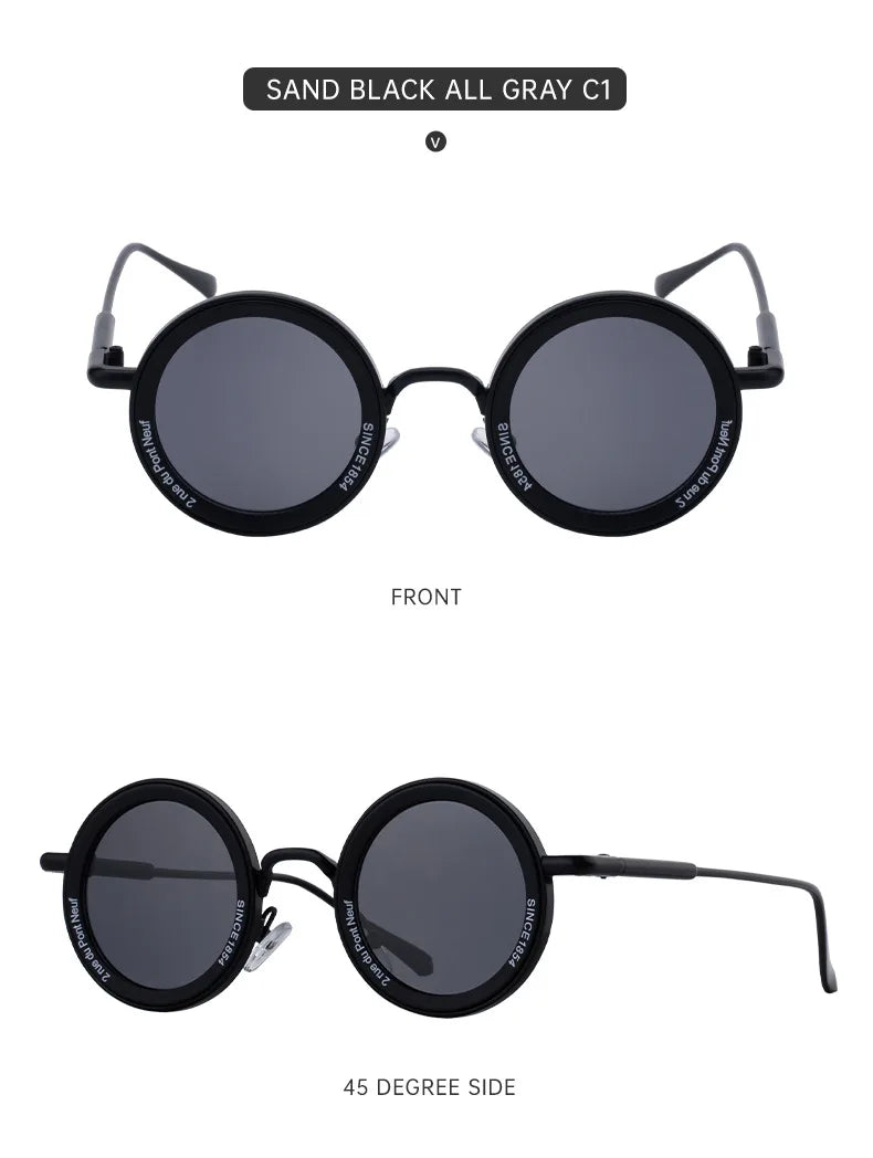 Round Steampunk Sunglasses With UV400 Protection