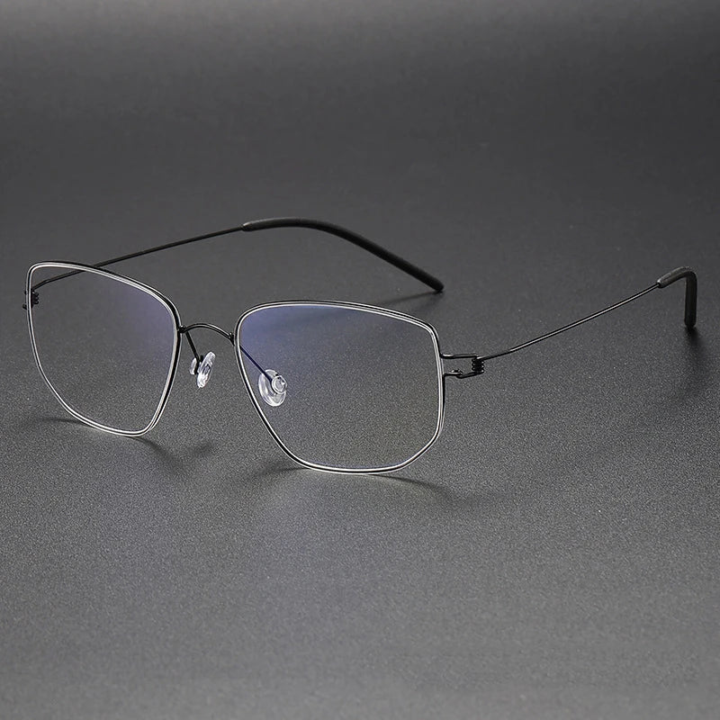 Irregular Polygon Titanium Screwless Eyeglasses Frame