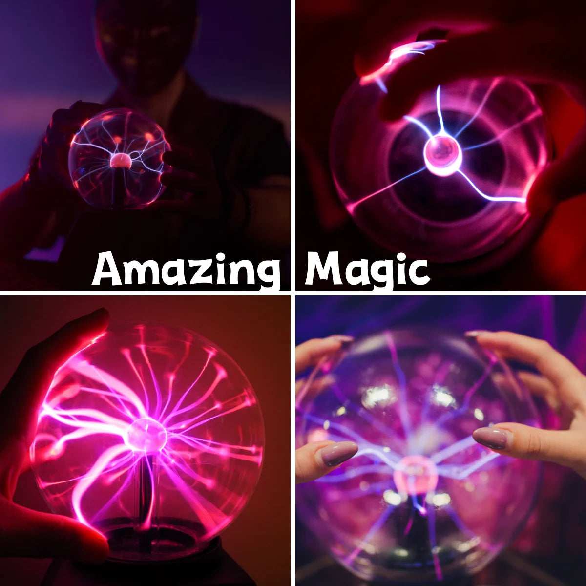 Magic Static Plasma Ball Lamp Touch Novelty Ball Atmosphere Night Light Holiday Decoration