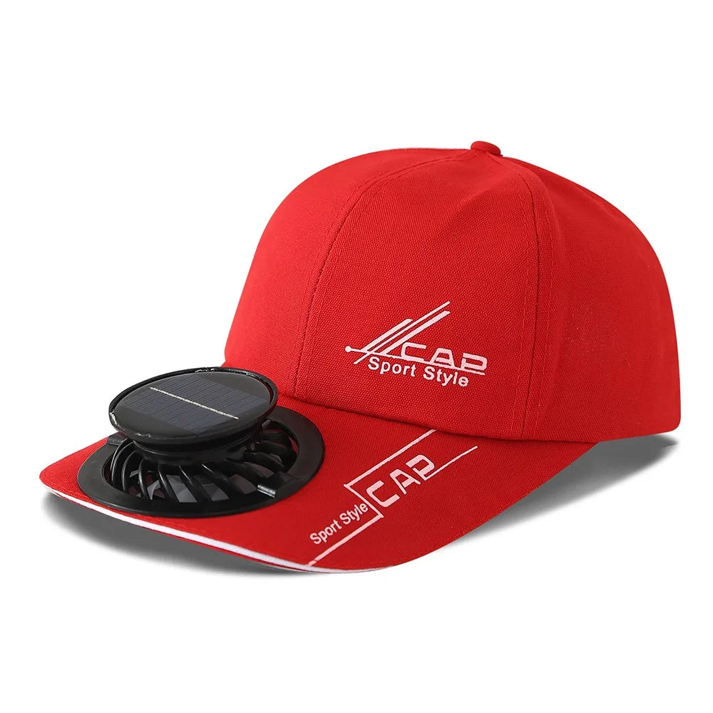 Solar Fan Baseball Cap With Rechargeable Battery
