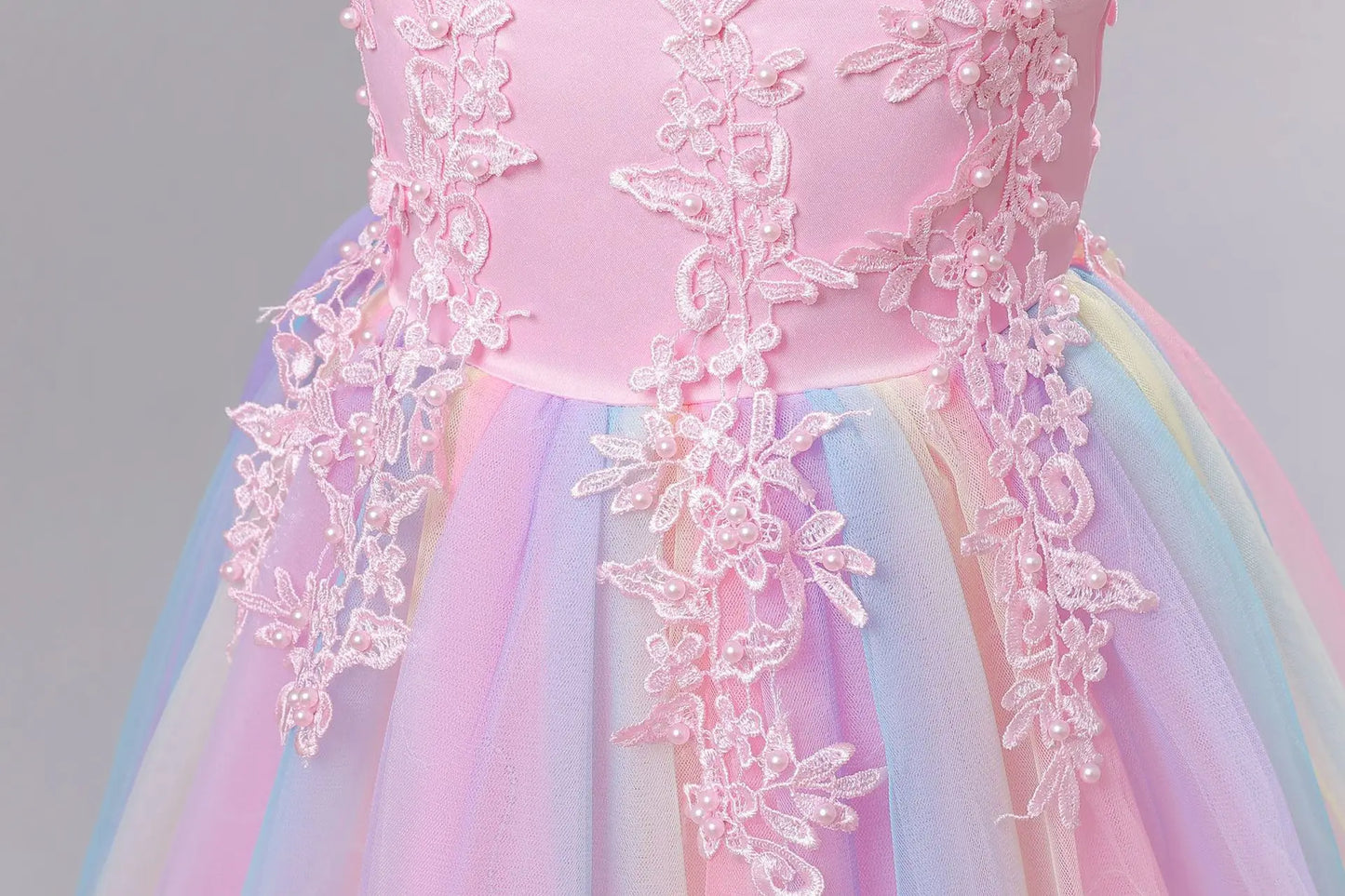 Girls Princess Ball Gown Floral Lace Tutu Dress for Flower Girl / Birthday / Pageant Wedding Party Dress
