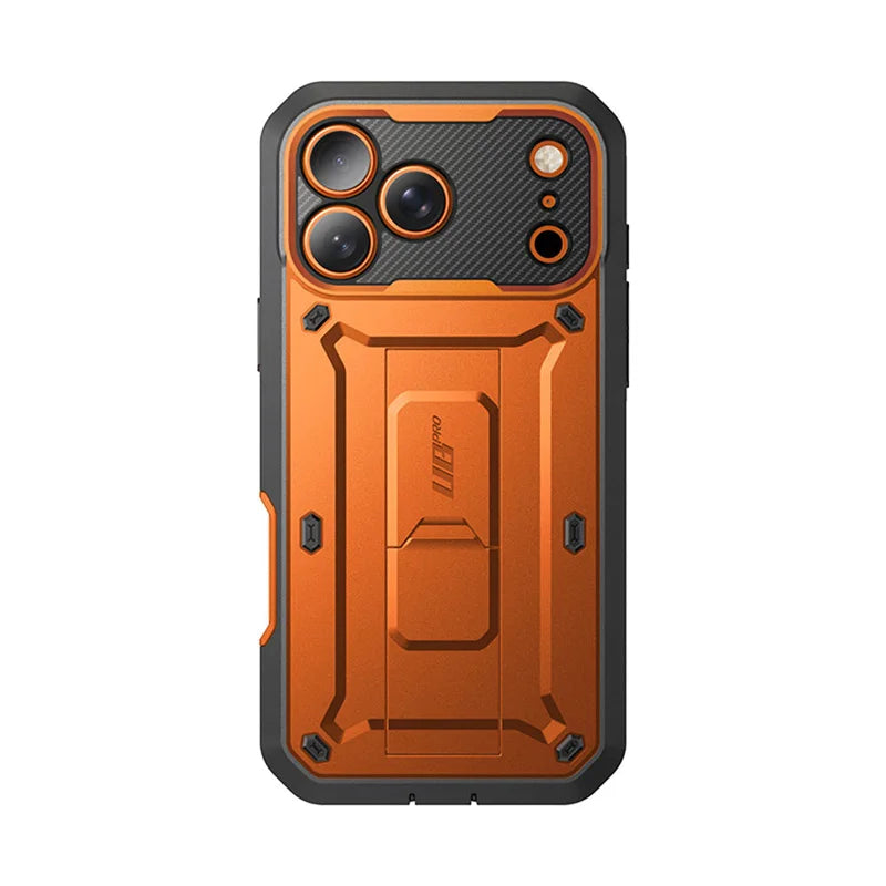 Full Body Rugged Phone Case with Built In Screen Protector and Belt Clip Holster for iPhone 17 Pro Max and iPhone 18 Pro Max