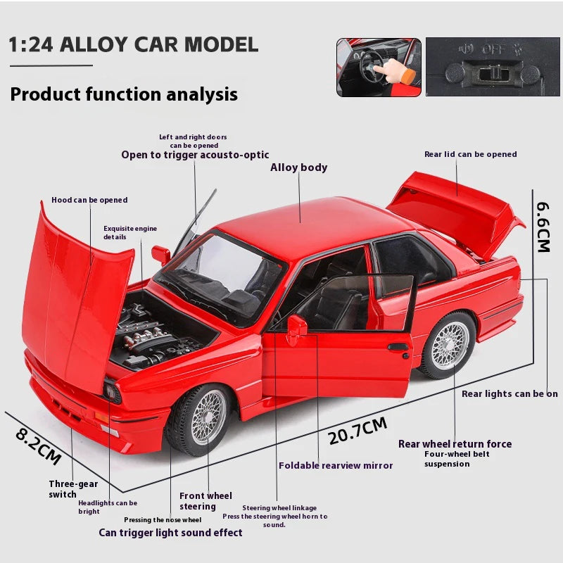 1:24 M3 E30 IM Alloy Miniature Car Diecast Metal Model Collection Hobbies Birthday Present With Friend Decoration Classic Car GT