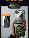 For Samsung Galaxy Z Flip 7 Case UB Grip Military-Grade Rugged Back Phone Case with Stand & Front Screen Protector