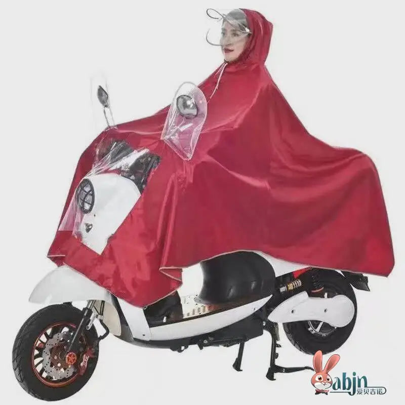 Full Body Waterproof PVC Rain Poncho for Motorcycle and Bicycle Riding