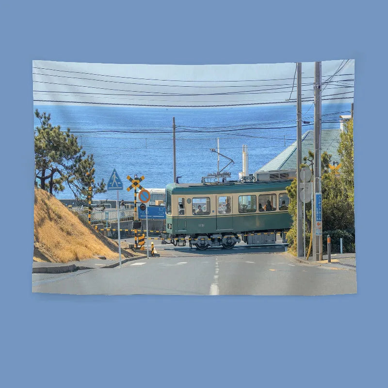 Japanese-Style Tapestry Wall Hanging Bedroom Headboard Wall Decoration Dormitory Wall Hanging Wall Background Decoration