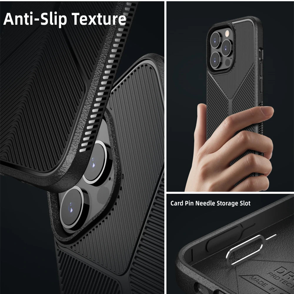 for iPhone 14 Case 14 Pro 14 Plus Case Card Pin Storage Non-Slip Strips Airbags Shockproof Case for iPhone 14 Pro Max Case