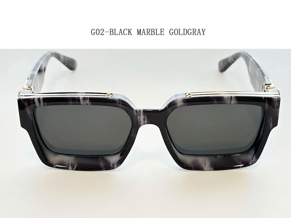 Retro Square Frame Sunglasses With UV400 Protection