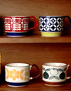 Japanese Flower Coffee Mug Set Retro Ceramic Milk Oats Mug Office Water Handgrip Cup Kitchen Party Drinkware Set 300ml