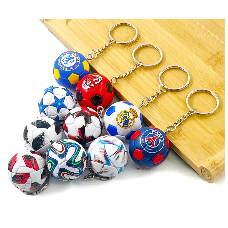 Football Club Soccer Ball Keychain Team Flag Pendant Fan Souvenir Bag Charm