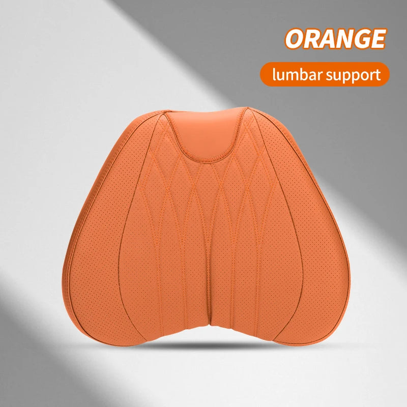 PU Car Lumbar Back Support Headrest Neck Pillow Memory Foam Lumbar Pillow Universal Soft Neck Pillows Cushion Car Supplies