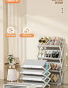 Foldable Shoe Rack Narrow Shoe Organizer Adjustable Shoe Shelf Space Saving Simple Installation-Free Standing Shoe Rack