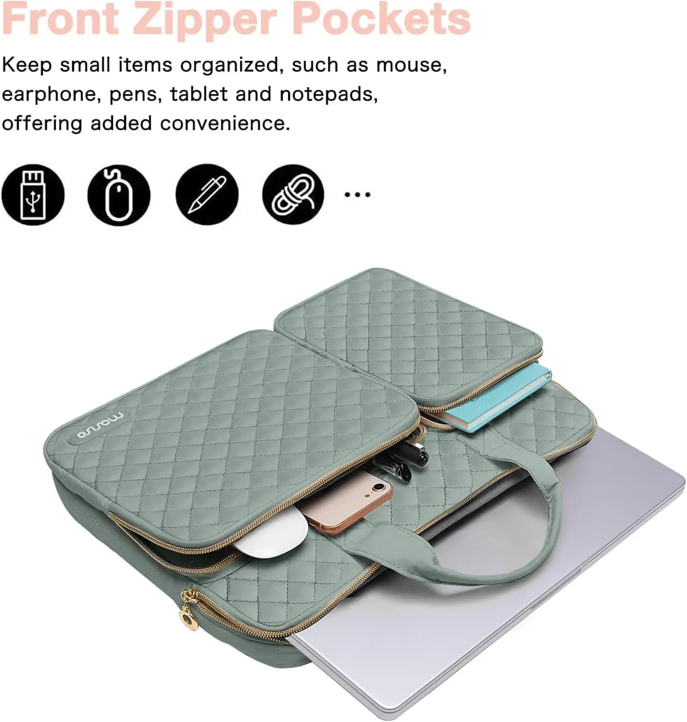 Laptop Case Sleeve for 13 14 15 16 inch MacBook Air Pro M4 M3 M2 M1 HP Dell ASUS Lenovo Women Notebook Pouch Work Travel Handbag