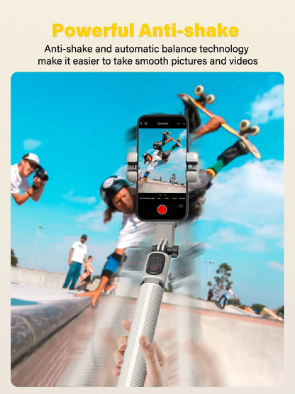 Smartphone Gimbal Stabilizer, Gimbal Stabilizer, Face Tracking without APP - 4 in 1 Mobile Gimbal Stabilizer with RGB Fill Light